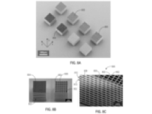 A  perspective view of various 3D printed, mesh structures.