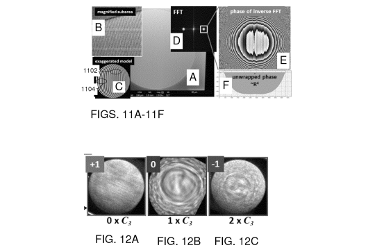 Ronchigrams illustrating correction of spherical aberration.